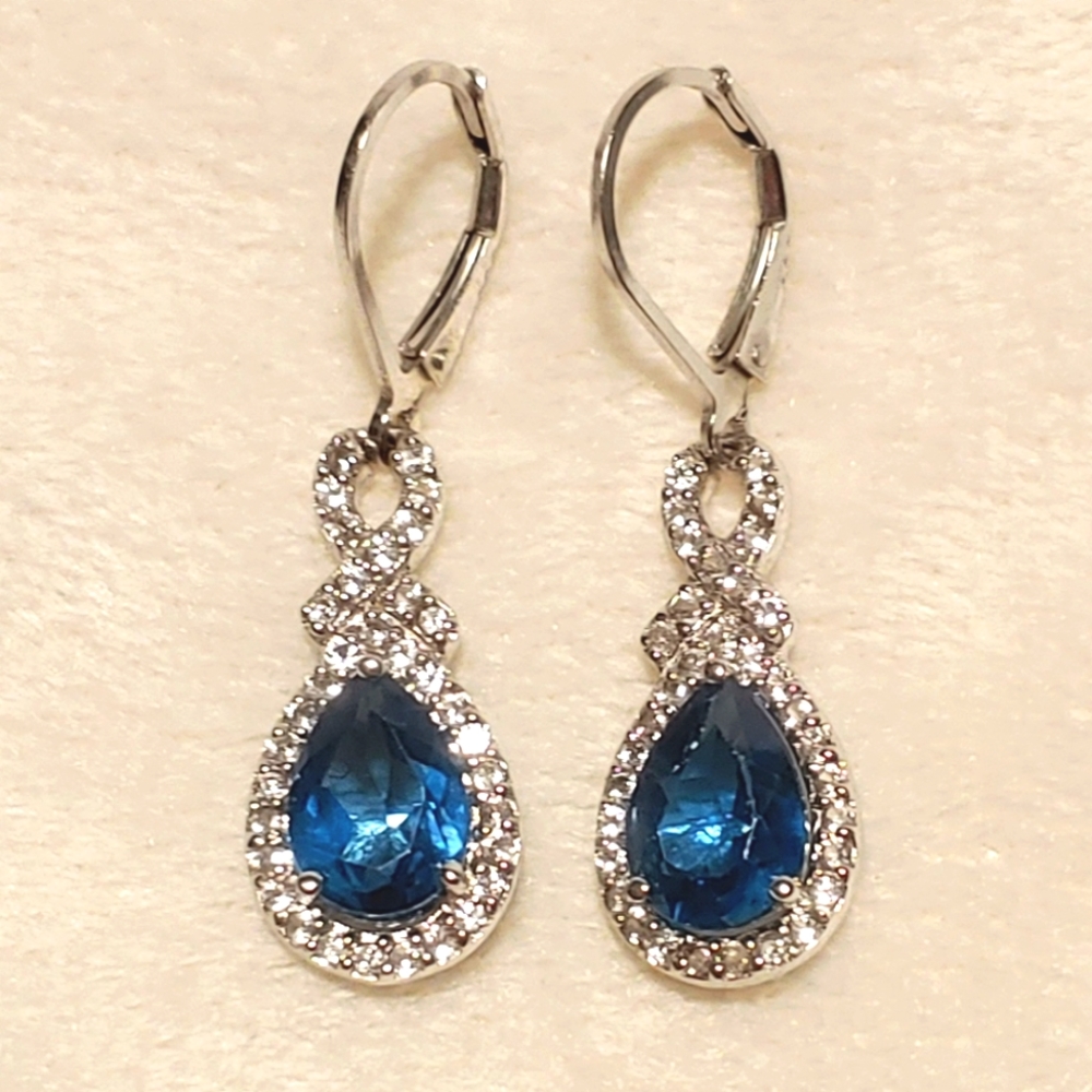 RSI 925 SS London blue topaz earrings